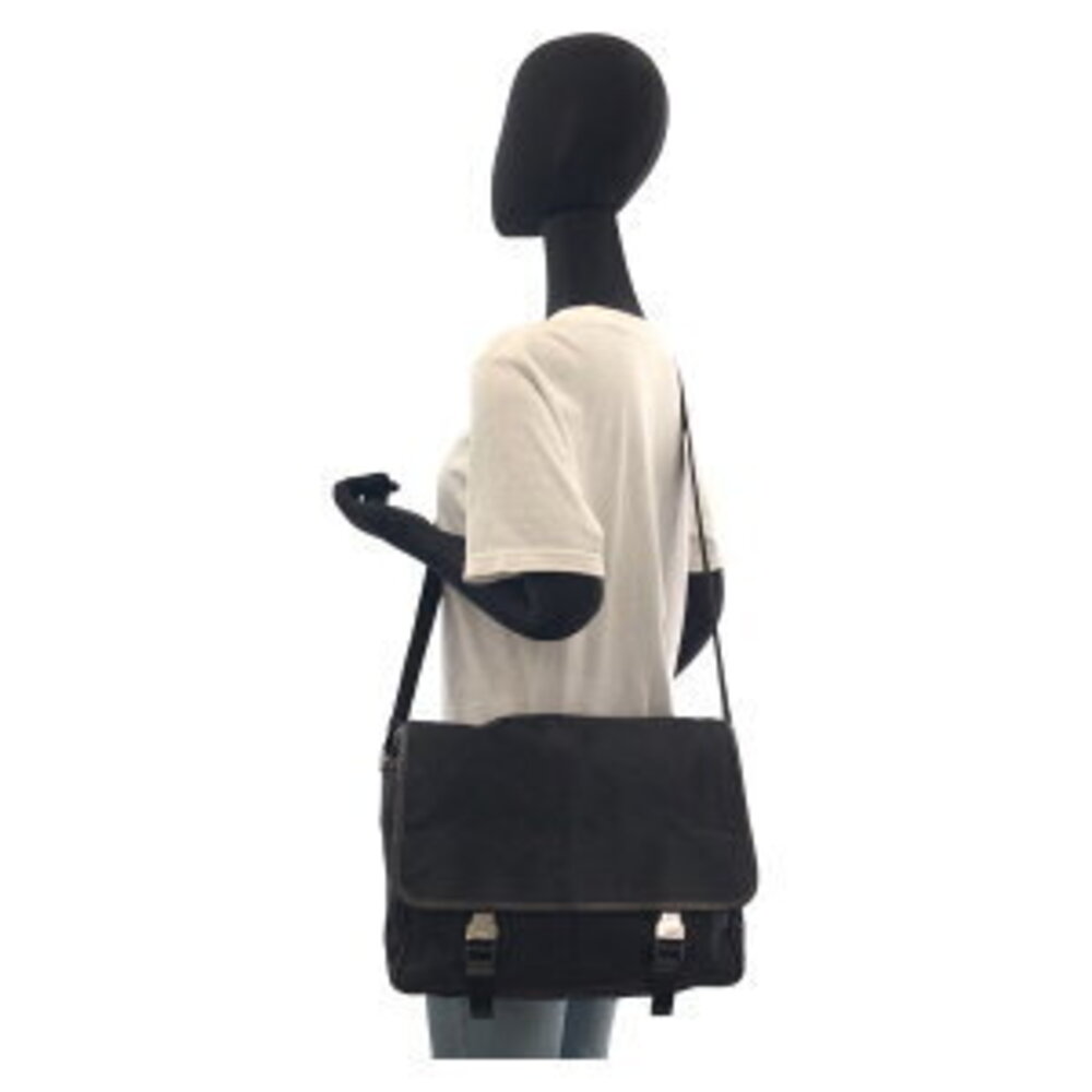 Prada logo messenger shoulder bag Tessuto triangular nylon black plate - Picture 6 of 10